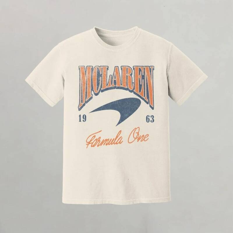 Racing Mclaren Retro Shirt Style F1 T-shirt Men and Women Summer Autumn Pure Cotton Comfortable Short Sleeved