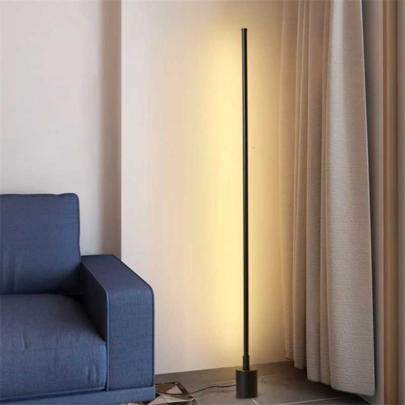 Modern Vertical Floor Lamp Nordic Minimalist 360 Degree Super Bright Corner Stand Light Tool Living Room Bedroom Bedside Lamp M251119