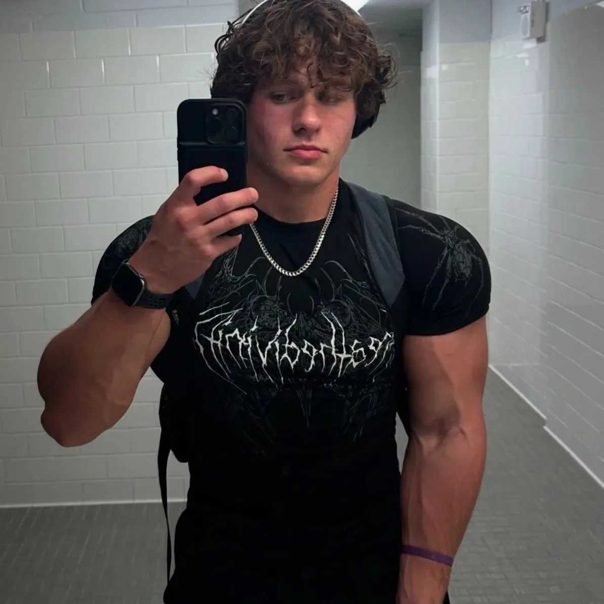 Breathedivity Muscle Fit Tee Mens Compression High Stretching Fast Drying Breathable Gothic Street Wear Y2K Gym Training TopW250419