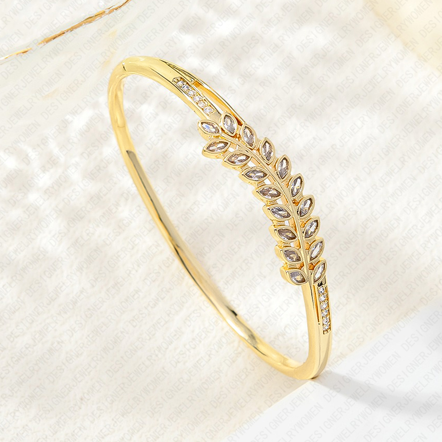 Designer Bracelet Bracelet for Women Diamond Wheat Bangle Open Bangles Luxury Jewlery Designer for Women Elegant Timeless Sparkling Gift Premium Exclu