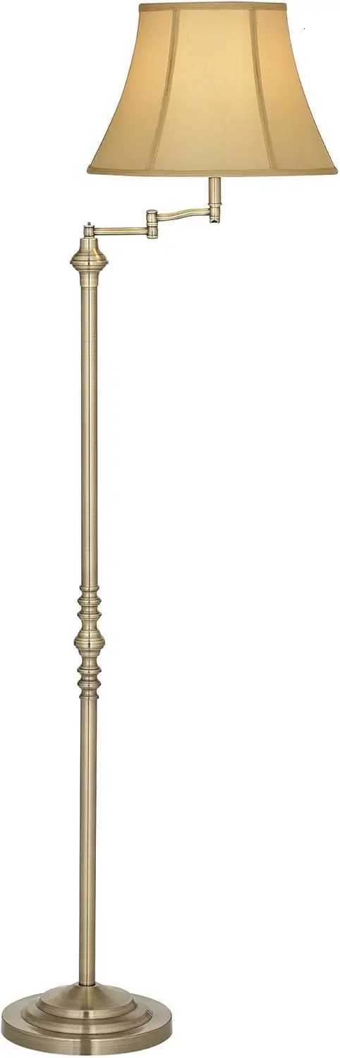 Regency Hill Montebello Traditional 60 Tall Standing Floor Lamps Set Of 2 Lights Swing Adjustable Gold Metal Antique M251119
