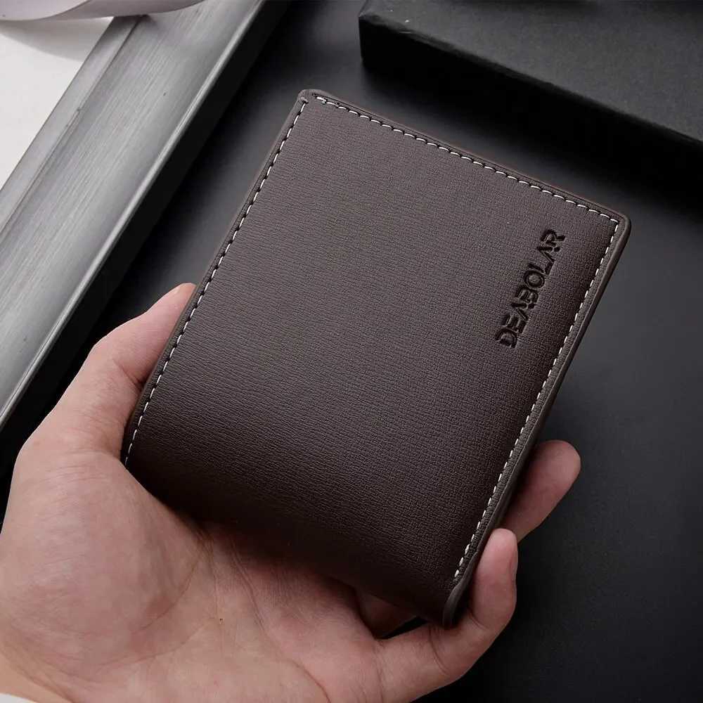 Leather Men Short Wallet Thin Style Folding Young Men Credit Card Holder WalletT251119