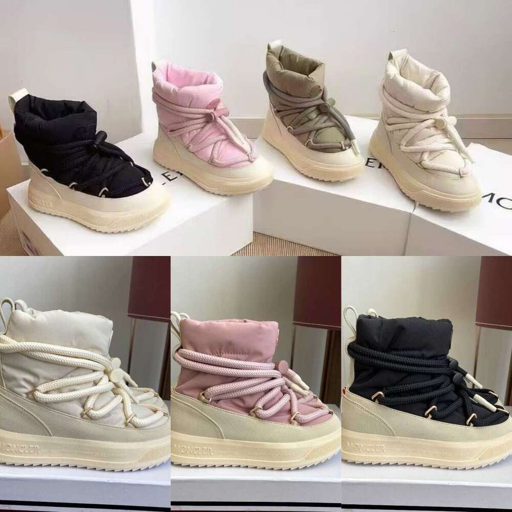 2025 Top Luxury womens mens Moner Atie Mi smow boots Designer shoes black white pink drawstring down warm fur ski ankle winter platform boots booties shoe