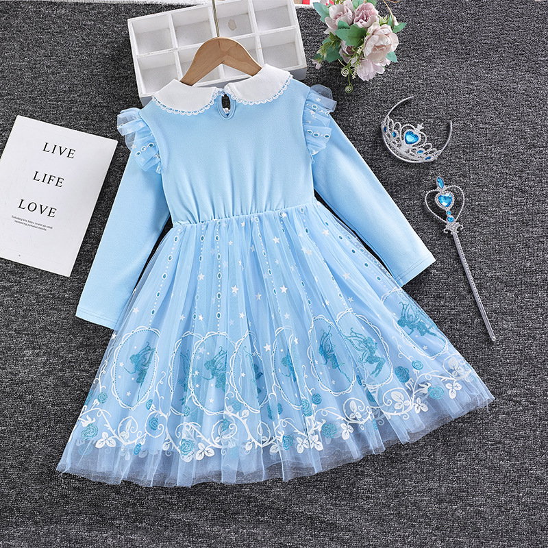 Disney Children's Designer Summer Princess Dress Birthday Party Dress Girls' Clothing Elsa Children's Clothing Elsa Dress Frozen Comfor