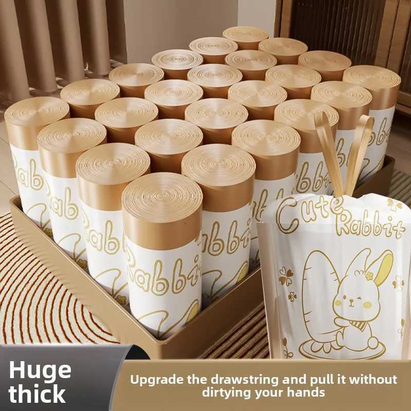 Radish Rabbit Drawstring Garbage Bag Household Kitchen Portable Thickened Belt Handle Garbage Bag C251119