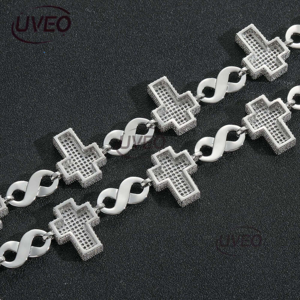 Luxury Hip hop bracelet Cross figure-eight Cuban chain Ice out VVS Moissanite men's and women's bracelets Free delivery