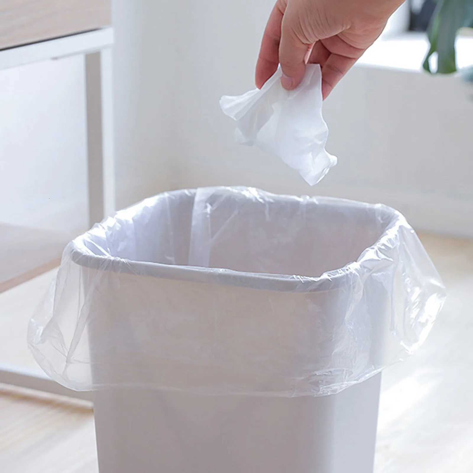 50/100pcs White Plastic Bag Supermarket Grocery Gift Shopping Bag With Handle Vest Bag Kitchen Storage Clean Garbage Bag C251119