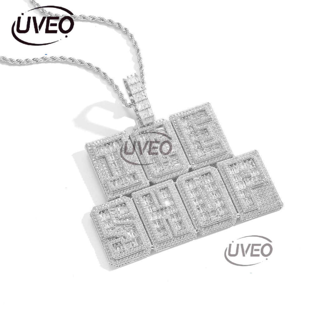Luxury designer double T-shaped ice out VVS Moissanite Mosaic alphabet pendant, hip hop pendant for men and women