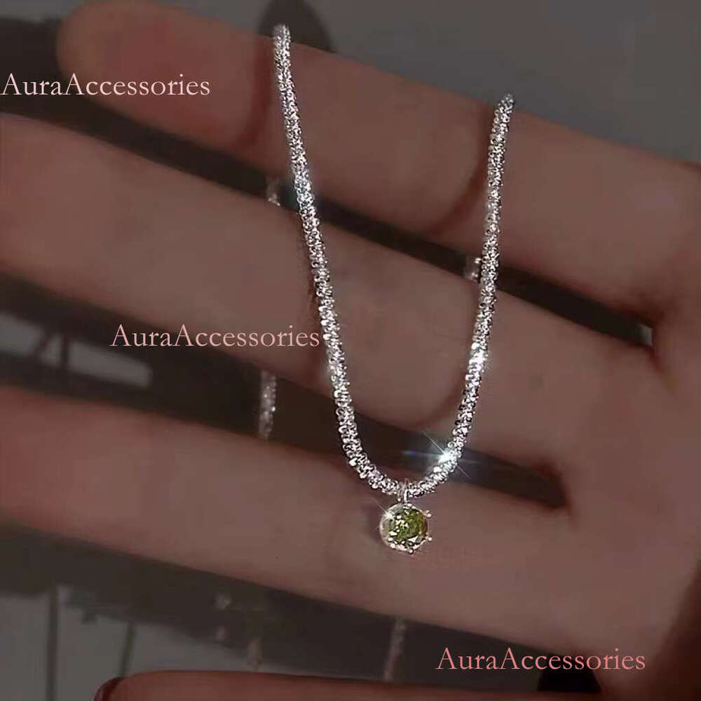 Glitter Emerald Pendant Gold Sier Bg Crystal Sparkle Twisted Rope Tennis Chain Necklace