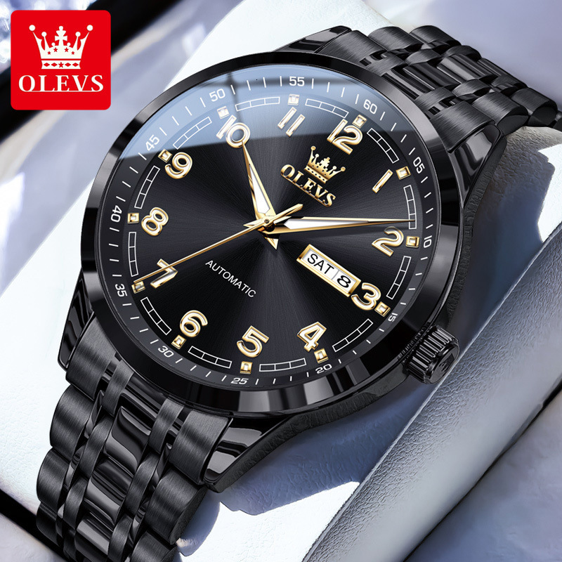 OLEVS Brand Designer Men S Watches Celebrity Endorsements Luxury Outdoor Luminous Waterproof Double Calendar Mechanical Men's Watches Free Shippi