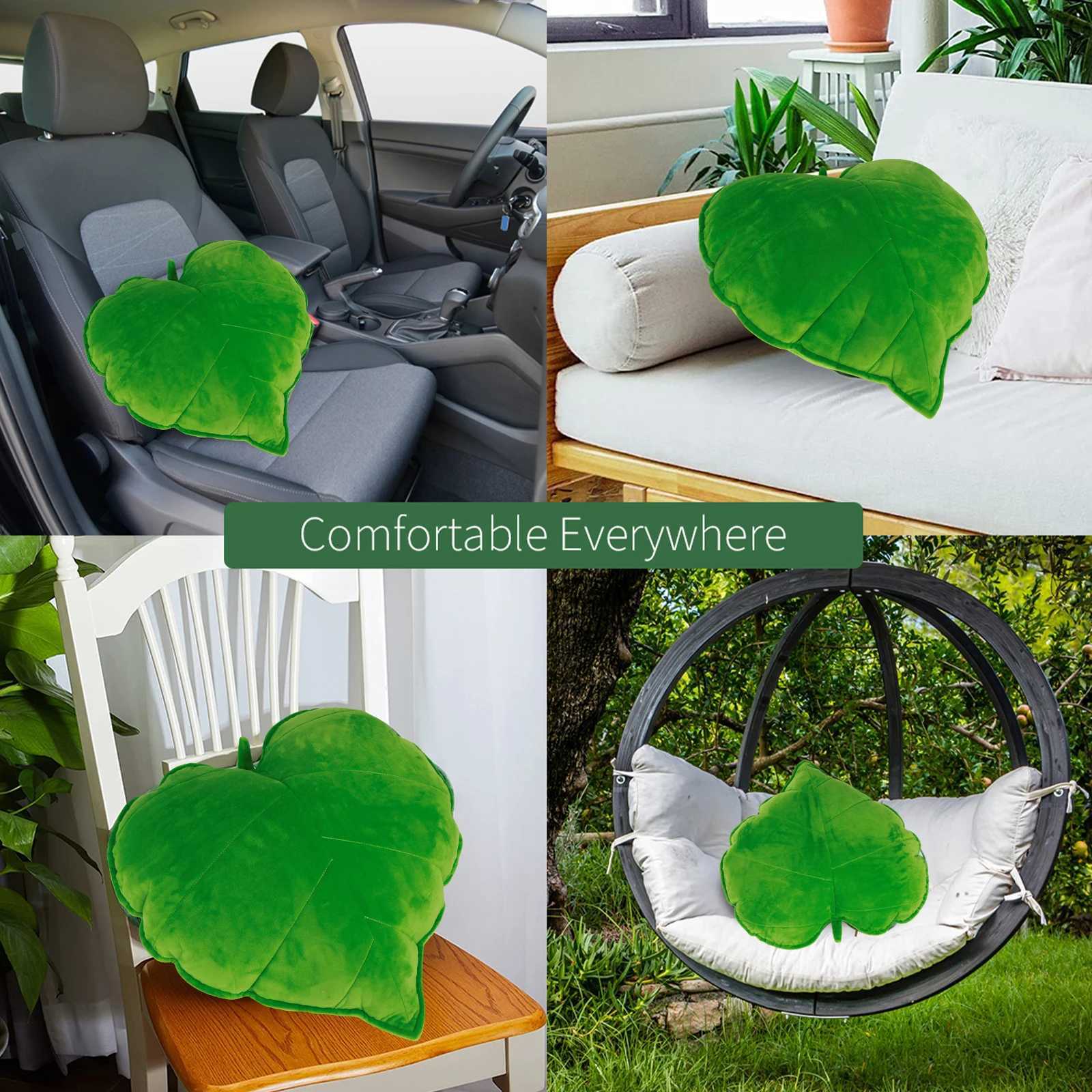 3D Leaf Throw Soft Comfortable Plant Sleeping Cushion 50cm Oversized Plush Backrest Home Bedroom Sofa DecorationM251119