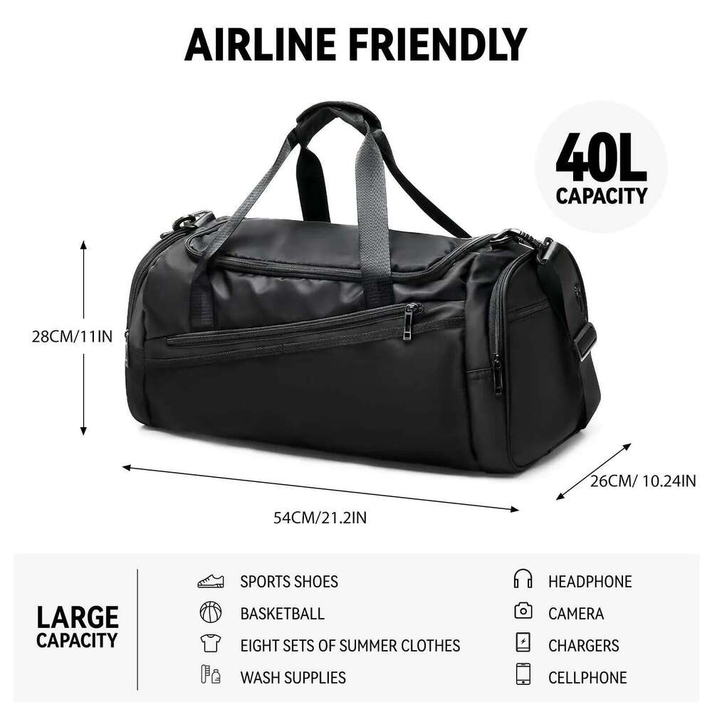 Likros Sports Gym Travel With Shoes Compartment For Men Women 40L Lightweight Foldable Duffel Workout Bag