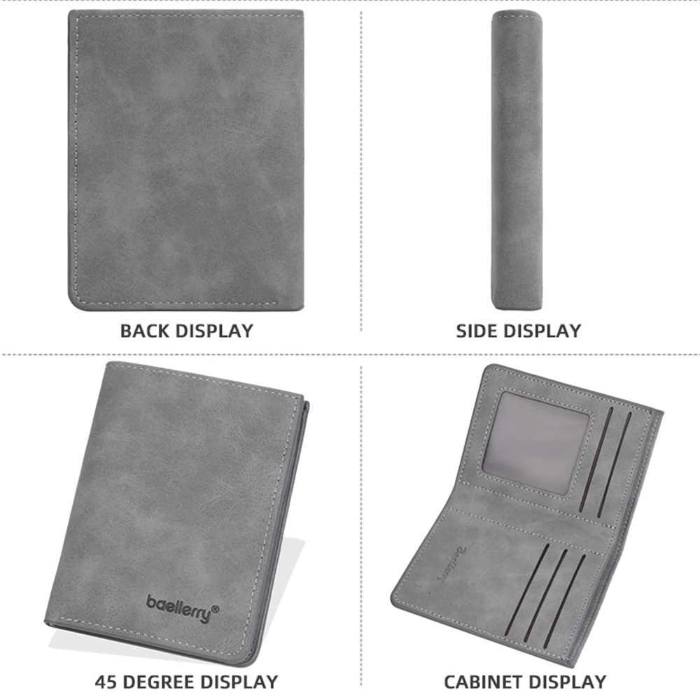 New Simple Mens Wallet Short Card Clips High Quality Thin Male Purses Photo Holder Frosted PU Wallet For MenT251119
