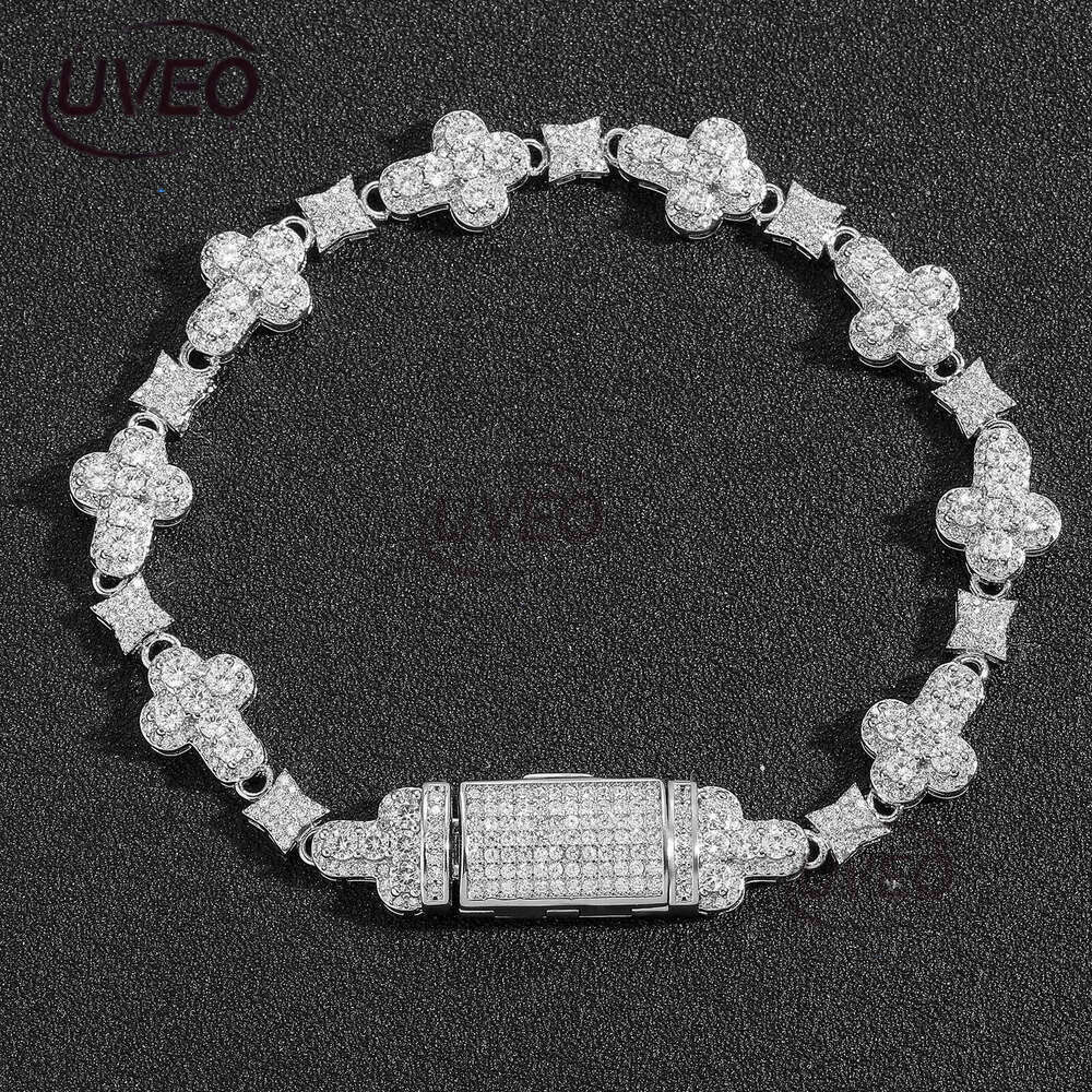 Luxury hip hop jewelry 10mm cross all stone ice out VVS Moissanite necklace for men and women Free delivery