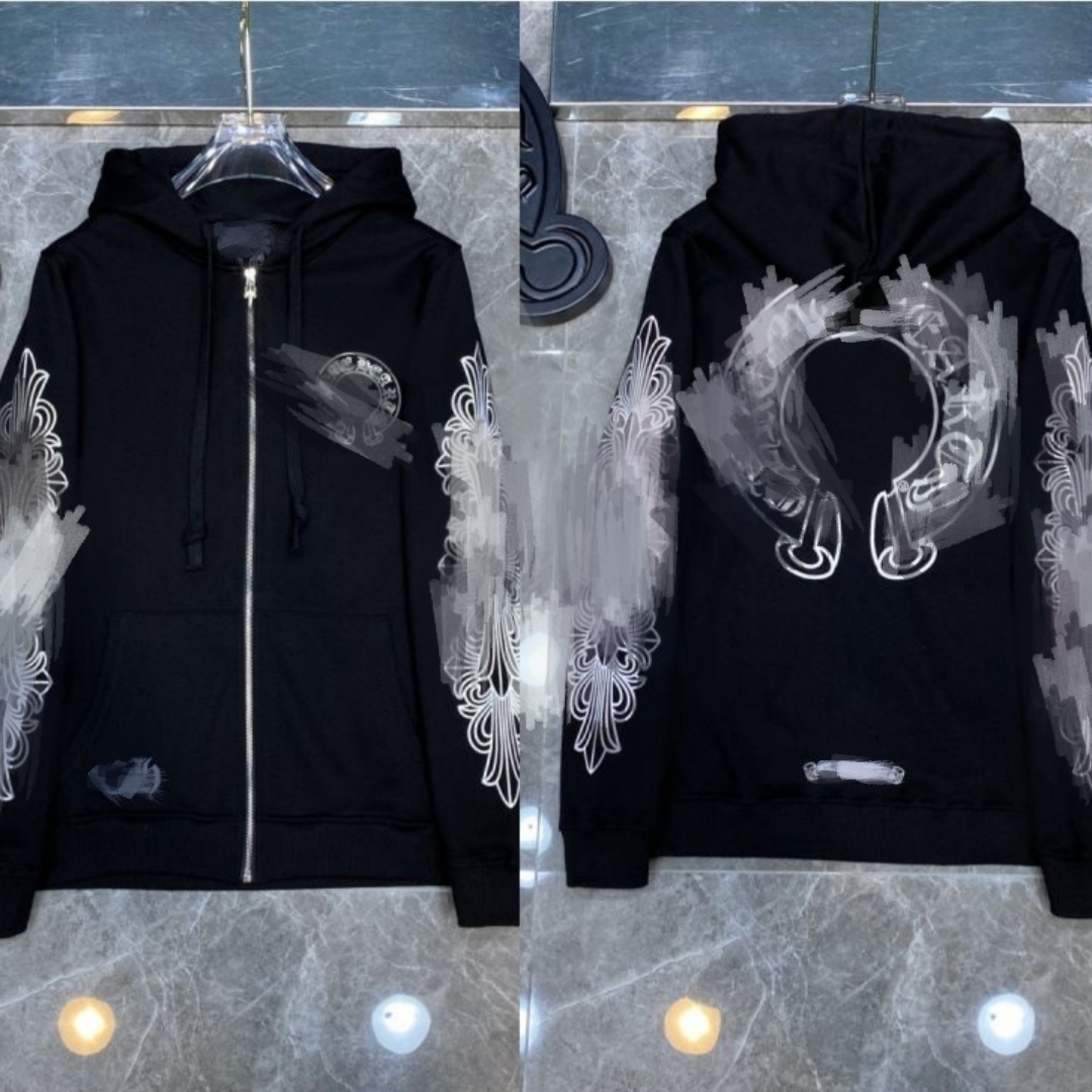 Chrome hoodie zip up pour homme sweat à capuche manches longues style designer survêtement imprimé lettres sweatpants sweatshirts pulls