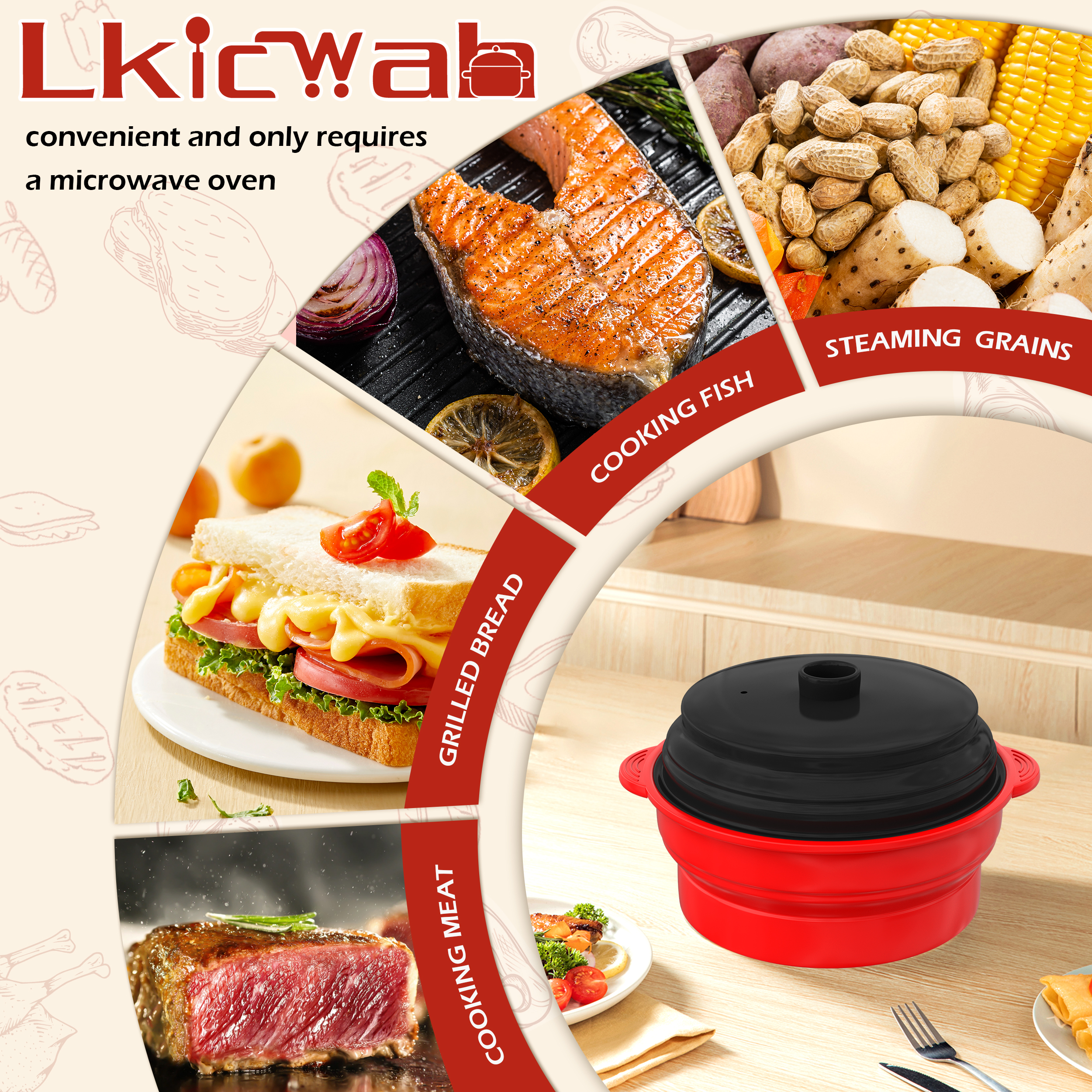 Multifunctional Microwave Silicone Folding Pan Kitchen Tool