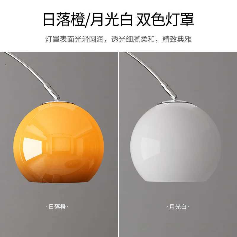 Mushroom-shaped fishing lamp floor lamp placed beside the sofa in the livingroom and a vintage Bauhaus floor lamp in the bedroom M251119