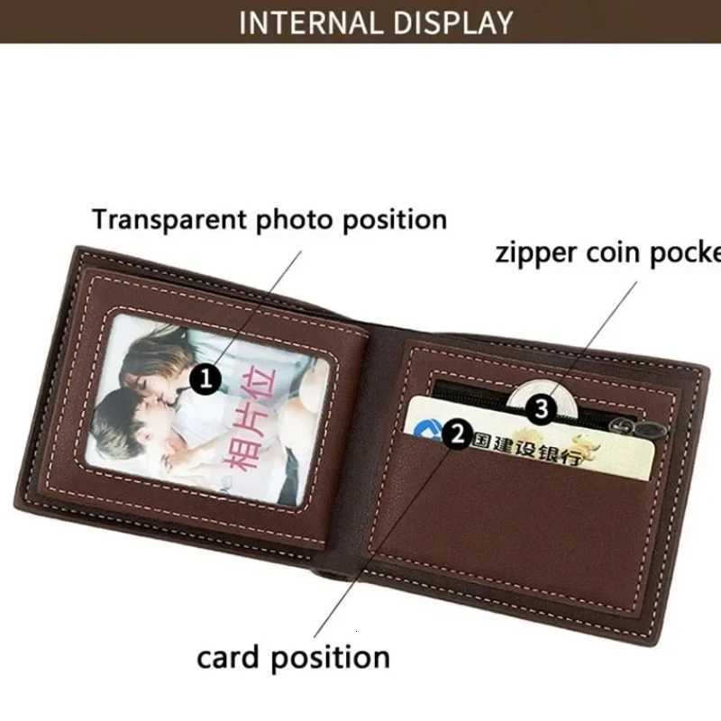 Mens Premium PU Leather Wallet with Zipper - Personalized Name Engraved Coin Pocket Card Holder - Gift for Him Dad BoyfrieT251119
