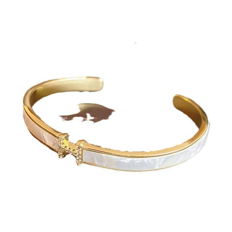 Real Gold Plated Zircon Letter Open Light Luxury High-end Commuter Bracelet Exquisite Fashion New Jewelry for Women