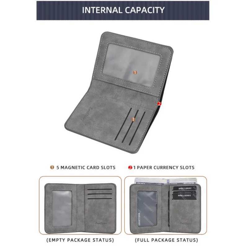 New MenS Short Wallet Multi-Functional Matte Two-Fold Money Clip Simple Multi-Slot Card HolderT251119