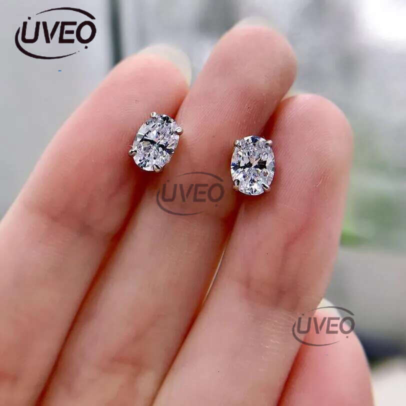 Choucong Drop Ship Top Sell Stud Earrings Moissanite Solitaire Simple Fashion Jewelry Sterg Sier Gold Fill Women Wedding Oval Dia Earring Gift