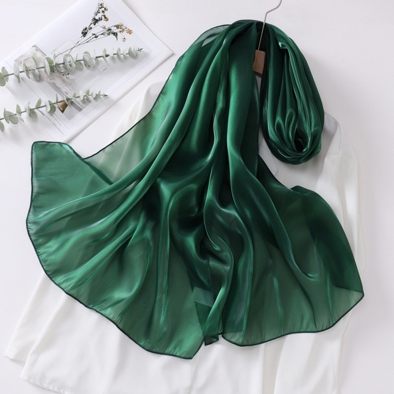 K447 Cross-border Southeast Asian headscarf women's organza shiny silk scarf long strip high-end Malaysian headscarf wrapped head scarf