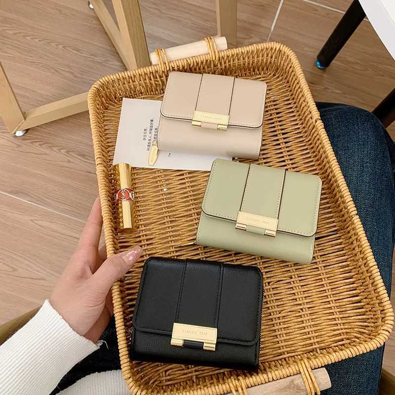 Stylish refined Compact Foldable Card case Short Zippered Tri-Fold Clutch with multiple card slots to hold coins bank cardsT251119