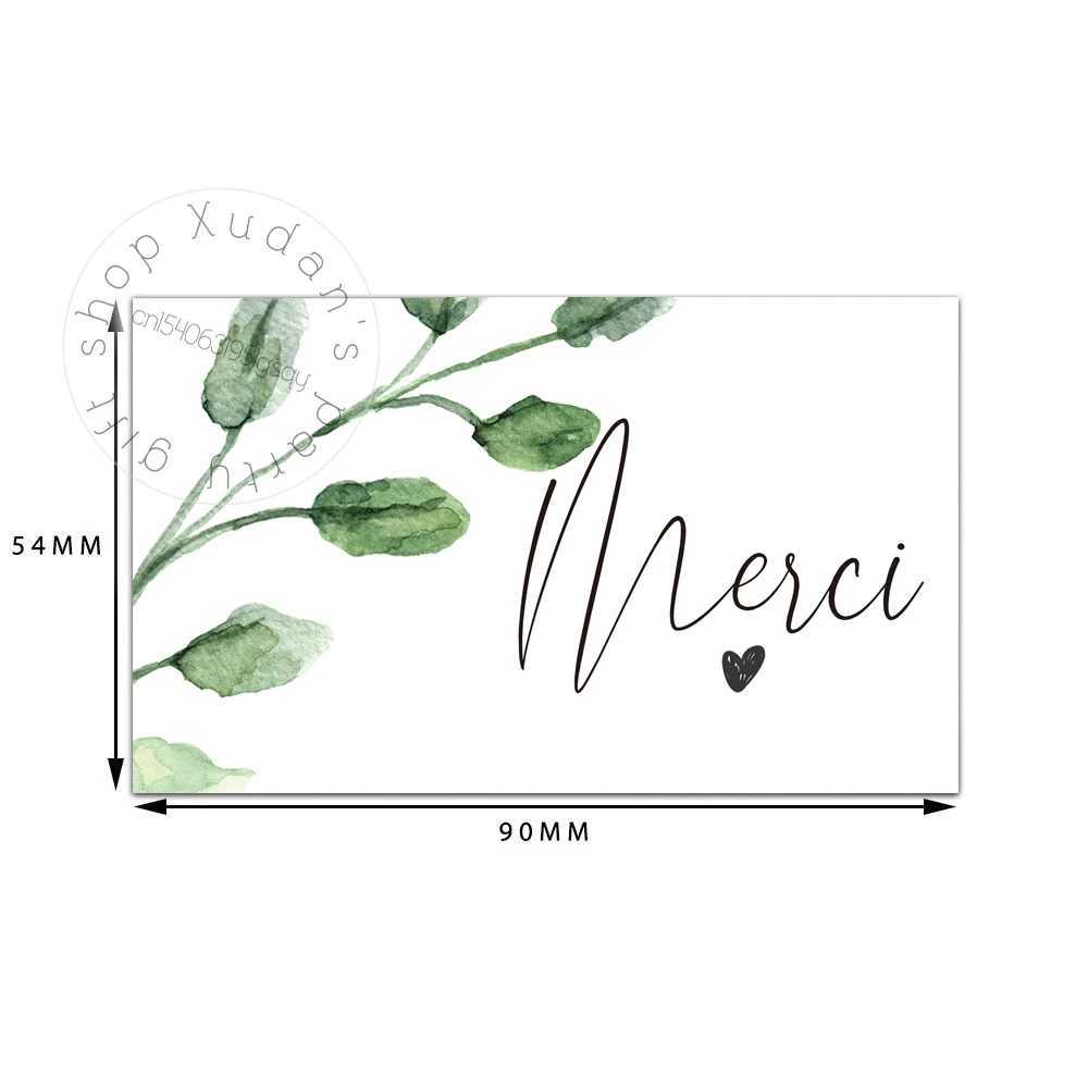 30pcs French MERCI Card Thank you for your support Thanks Greeting Card Appreciation Cardstock for Sellers Gift G251119