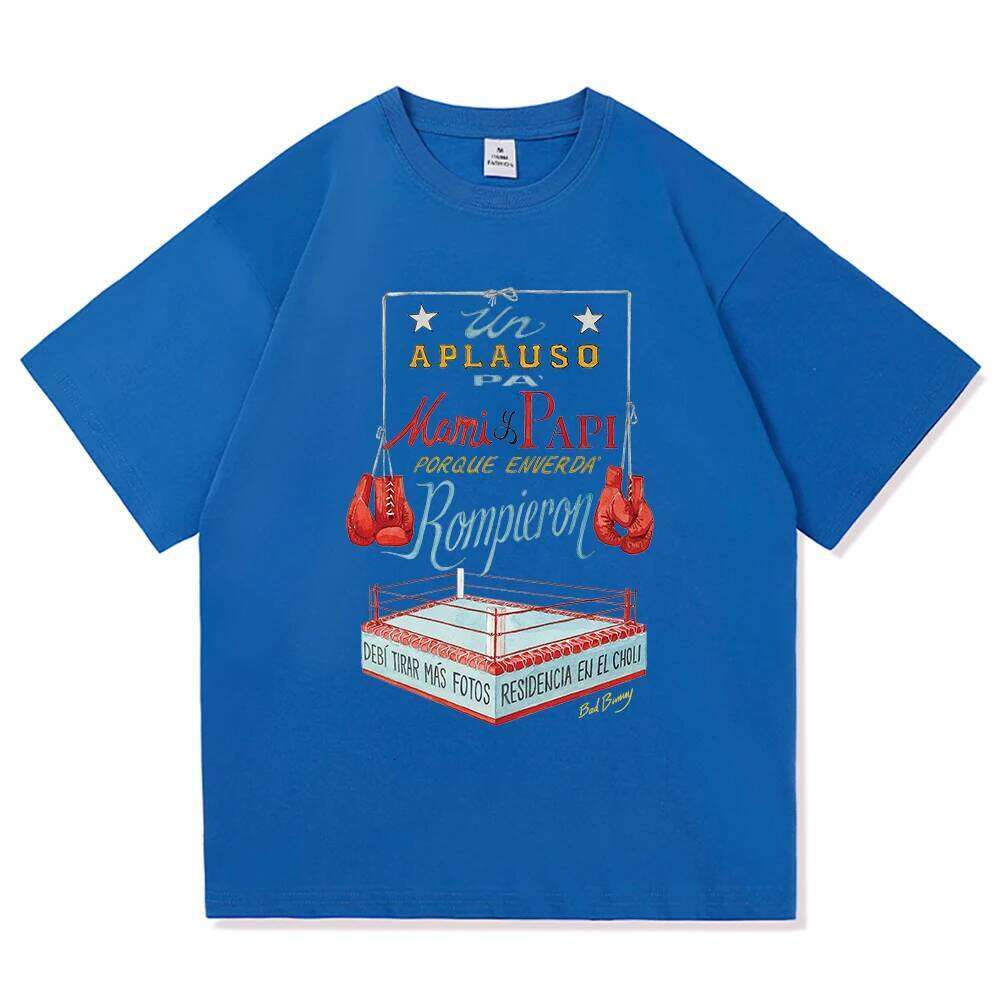 DTMF Residencia Tour Boxing TShirt Bad Bunny 2025 Men/women Clothing Harajuku High Quality Tops for Lover Gifts Cotton TShirts