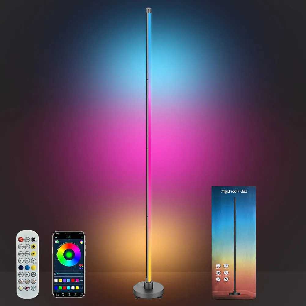Modren LED Floor Lamps RGB Dimmable Indoor Lighting with Remote Control and App Music Mode 16 Million Colours for Home Decor M251119