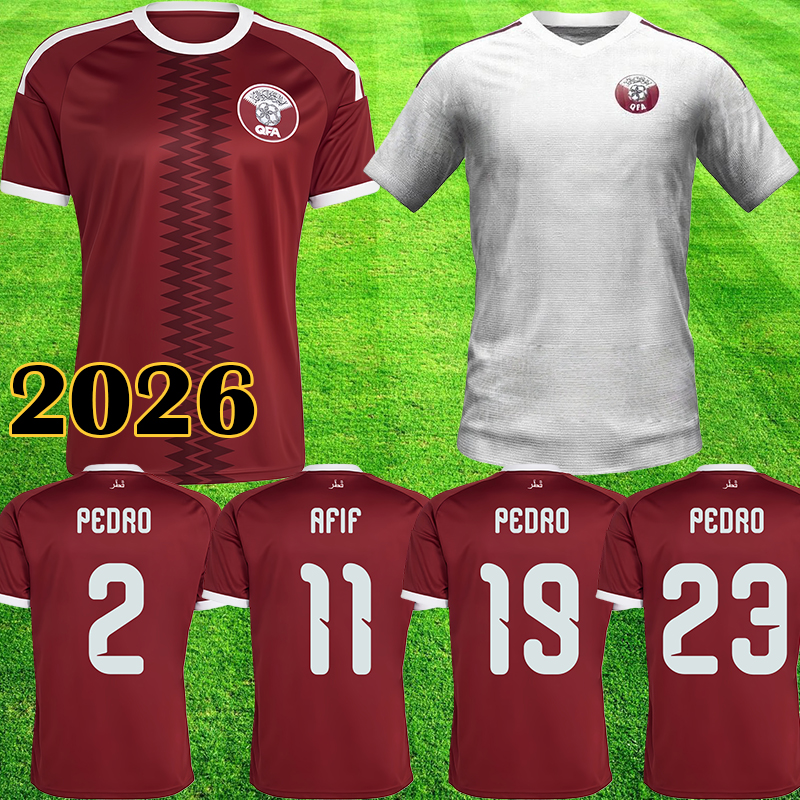 2026 Season World Cup Qatar Soccer Jersey Soccer Gear Men's and Kids' Sets AFIF PEDR0 ALMOEZ MADIBO KHOUKHI KARIM TAREK