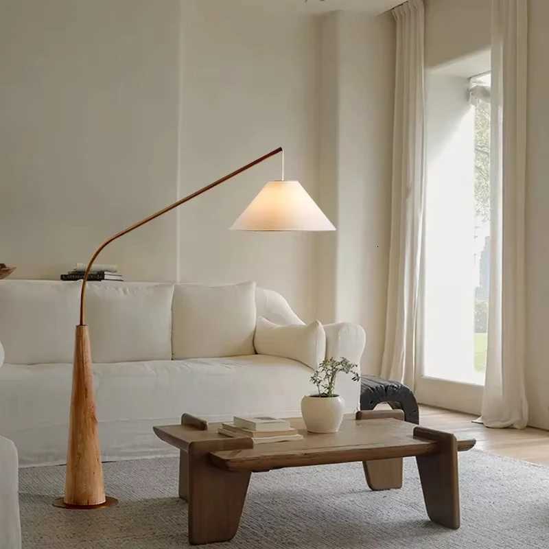 Modern Minimalist Walnut Fishing Floor Lamp Living Room Bedroom Bedside Lamp Study Art Home Decoration Led Floor Lights M251119