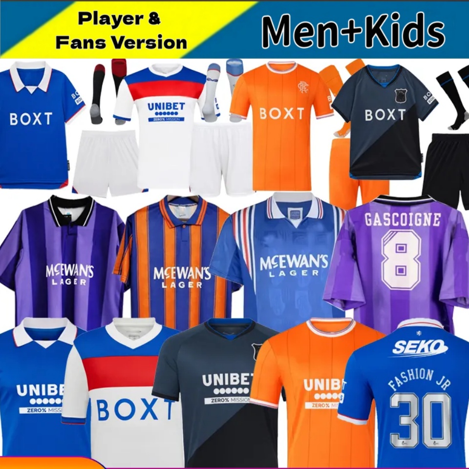 25/26 Glasgow RangersSoccer Jerseys Retro Home Away 3RD Glasgow COLAK ROOFE LUNDSTRAM HAGI BARKER MORELOS TAVERNIER KENT TILLMAN Men Football Shirts Kids Kits