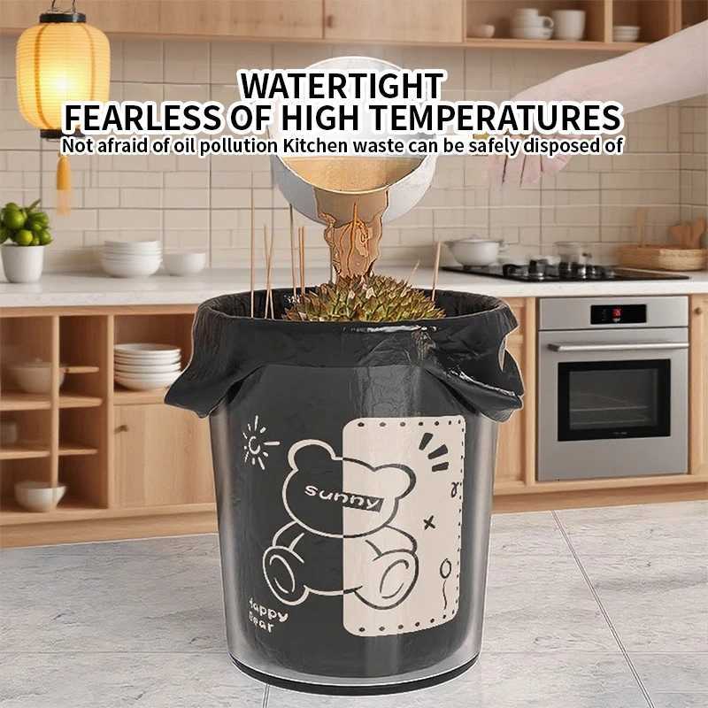 Cute Teddy Bear Garbage Bag for Home Use Extra Thick Portable Large Dormitory Vest Style Affordable Kitchen and Bathroom C251119