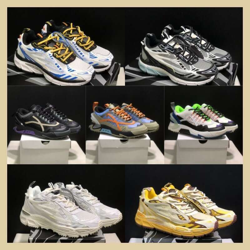 High quality brand designer series casual sneakers sneakers in black white colorway women's mixed color flat soled sports shoes men's vintage distressed sneakers