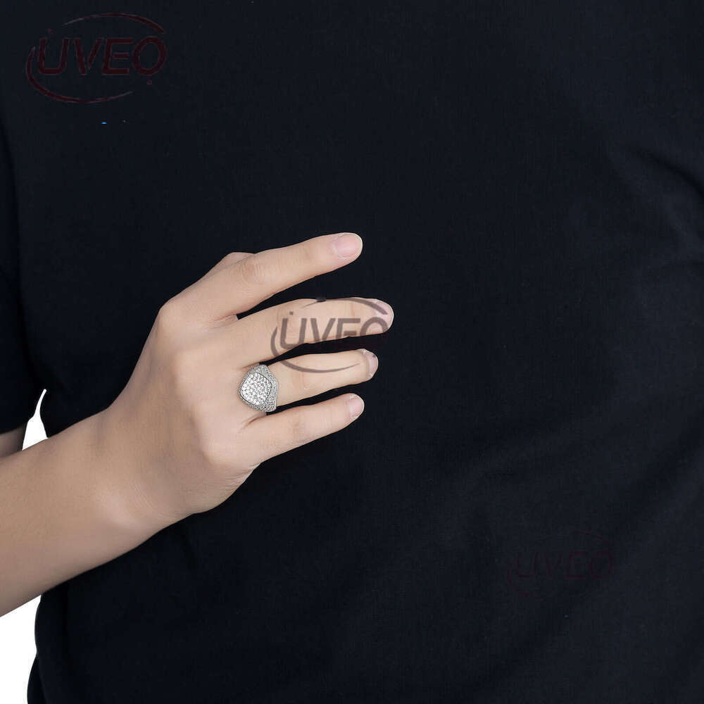 Luxury designer Hip-hop Rings Three rows of ice out VVS Moissanite rings, Hip-hop men's and women's rings with free shipping