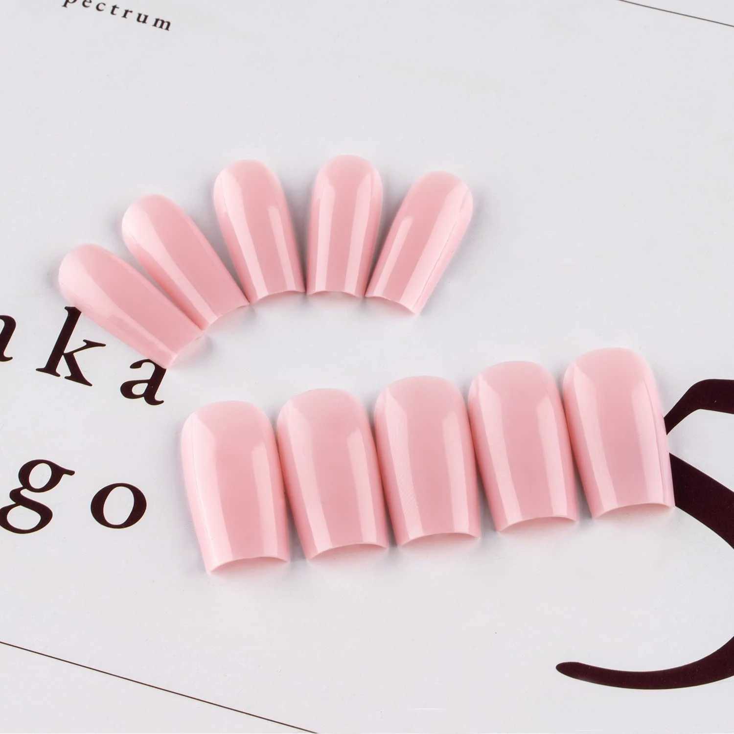 120Pcs Jelly Pink Press On Nails Square Medium Fake Nails Full Coverage Artificial Fake Nails Acrylic Nails For Women GirlsT251118T251119