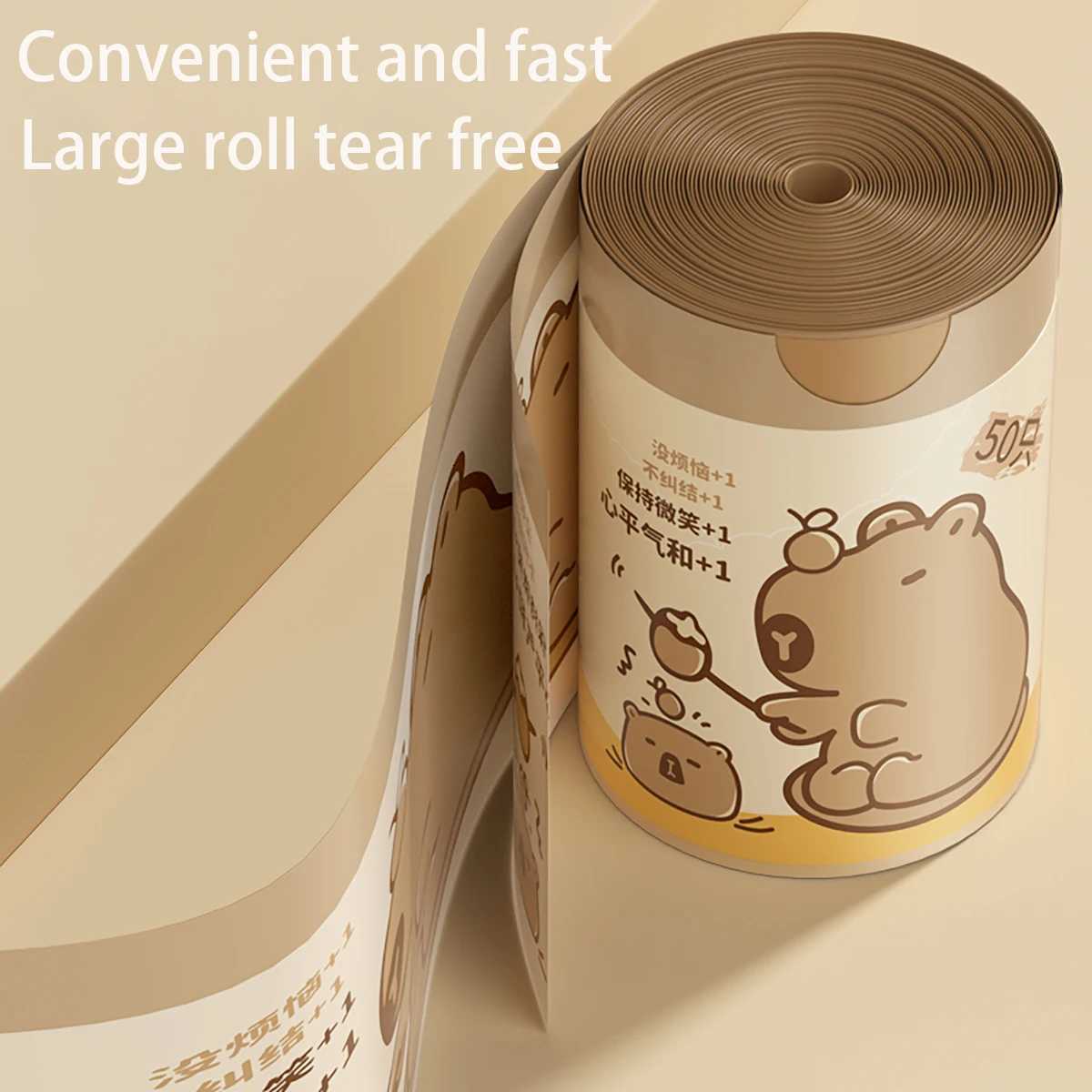 Thickened Tear-Free Drawstring Garbage Bag Portable Large Kitchen Cleaning Bag Household Essential C251119