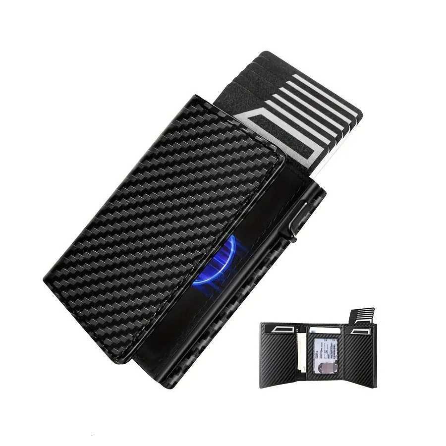 Slim Wallet with Coin Slot Credit Card Wallet Mens for Magnetic Closure RFID Protection Men WalletT251119