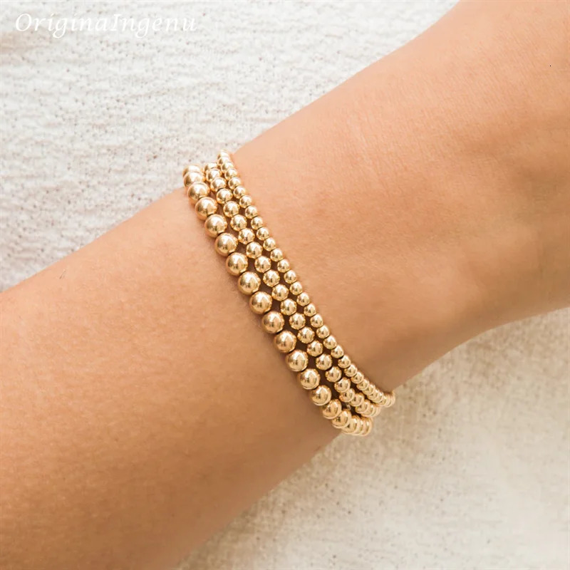 Handmade Gold Beads Bracelet 14K Gold Filled Bracelet Gold Jewelry Boho Bracelets Vintage Boho Women Jewelry 250417