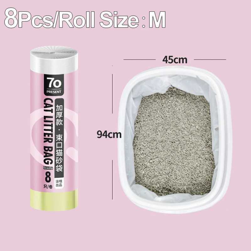 1/2/3/5Rolls Disposable Cat Litter Bags Disposable Pet Waste Bag With Drawstring Quick Clean Portable Cat Litter Box Liners Bag C251119