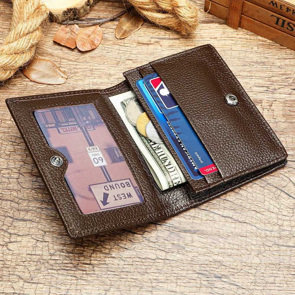 NEW Real Leather Mens Slim ID VIP Bank Credit Card Holder Multiple Colors Rfid Cards Coins WalletT251119