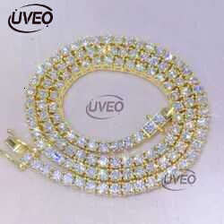 mossanite tennis chainFine jewelry sterg sier vvs moissanite necklace dia