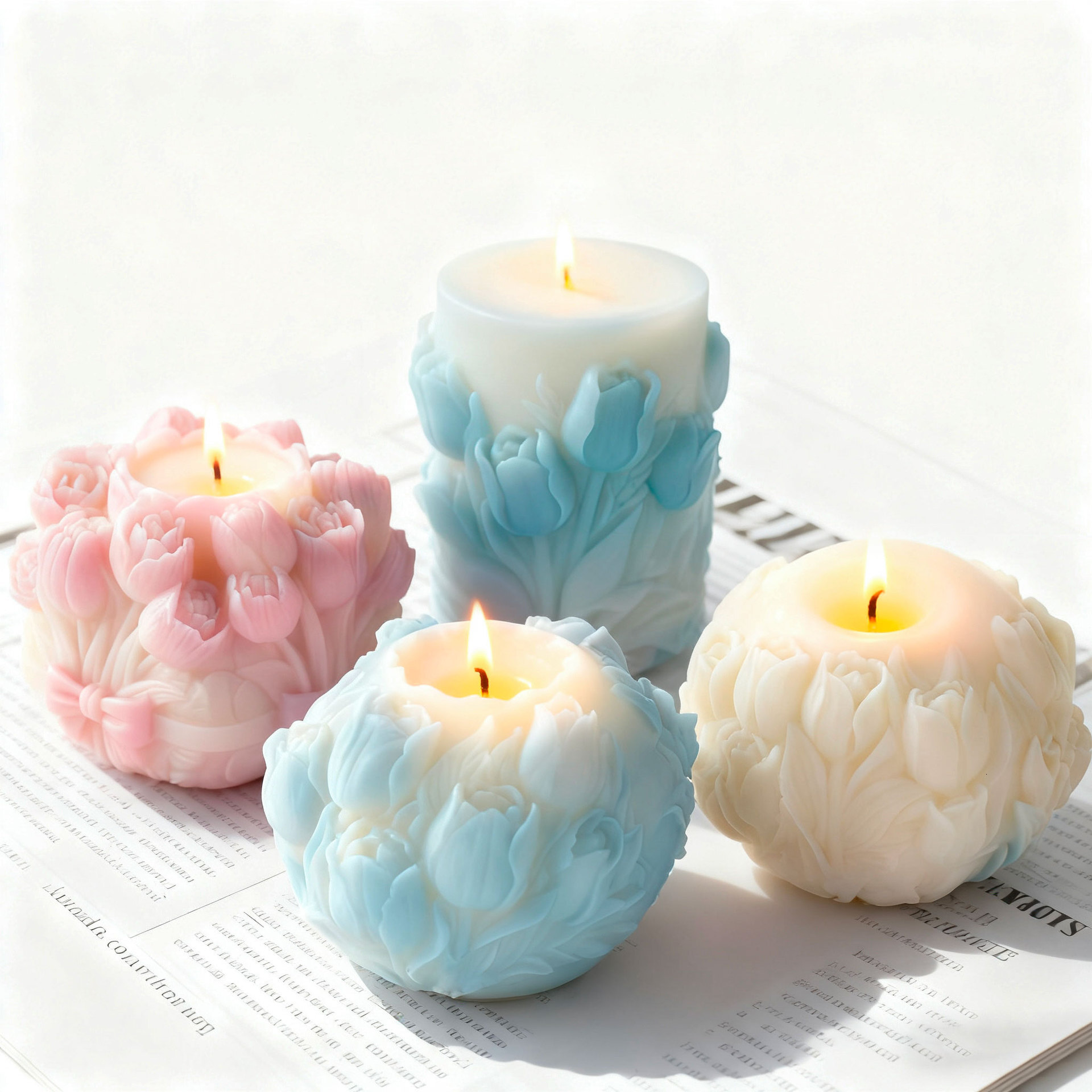 Tulip Bulb Scented Candle Silicone DIY Handmade Aromatherapy Plaster Diffuser Stone Mold S260204