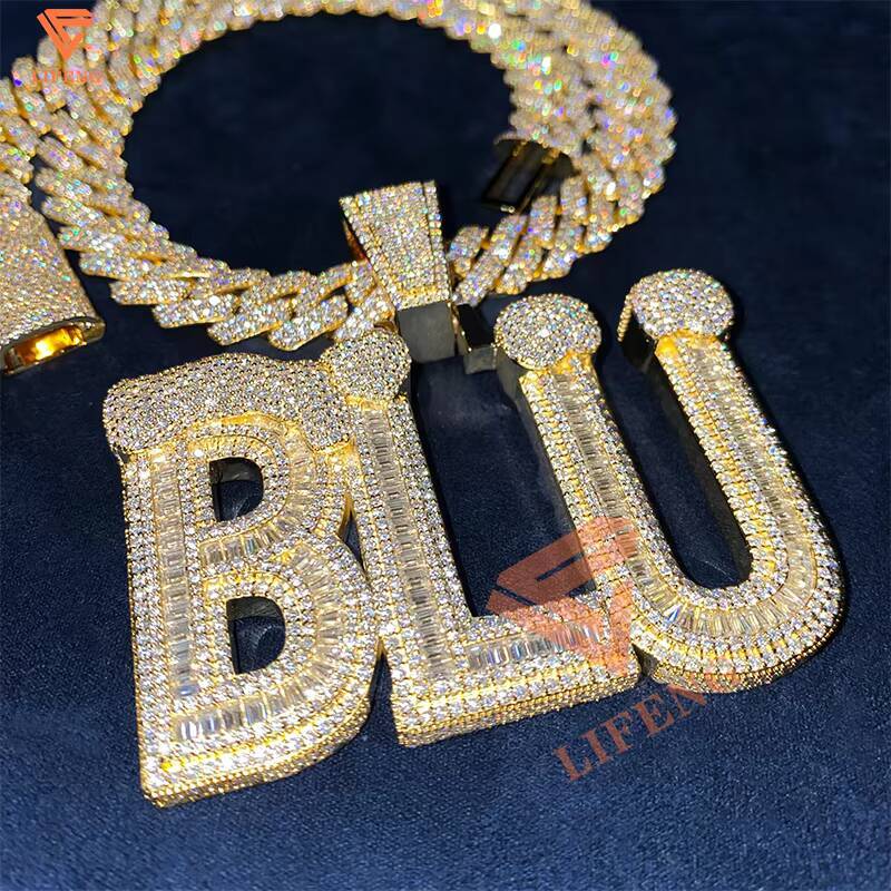 100 Pass Diamond Tester 18mm S925 Sterling Silver Iced 3Rows VVS Mens Hiphop Necklace Cuban Link Chain Mens Hiphop Necklace