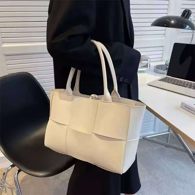 Famous Brand Large Weave Tote Bags High Quality PU Leather Shoulder For Women Designer Lady Top-Handle Bag Luxury Sac