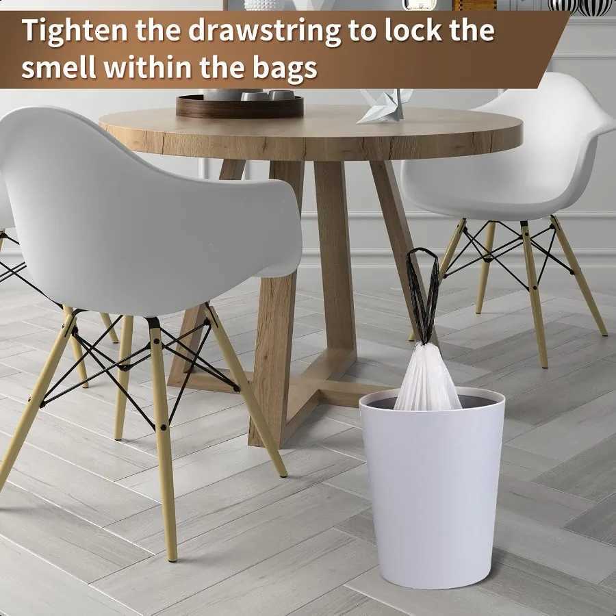 Trash Bags Drawstring Garbage Bags 8 Gallon Thickened StretchyBathroom Bedroom Kitchen Office and Living Room 100 Count C251119