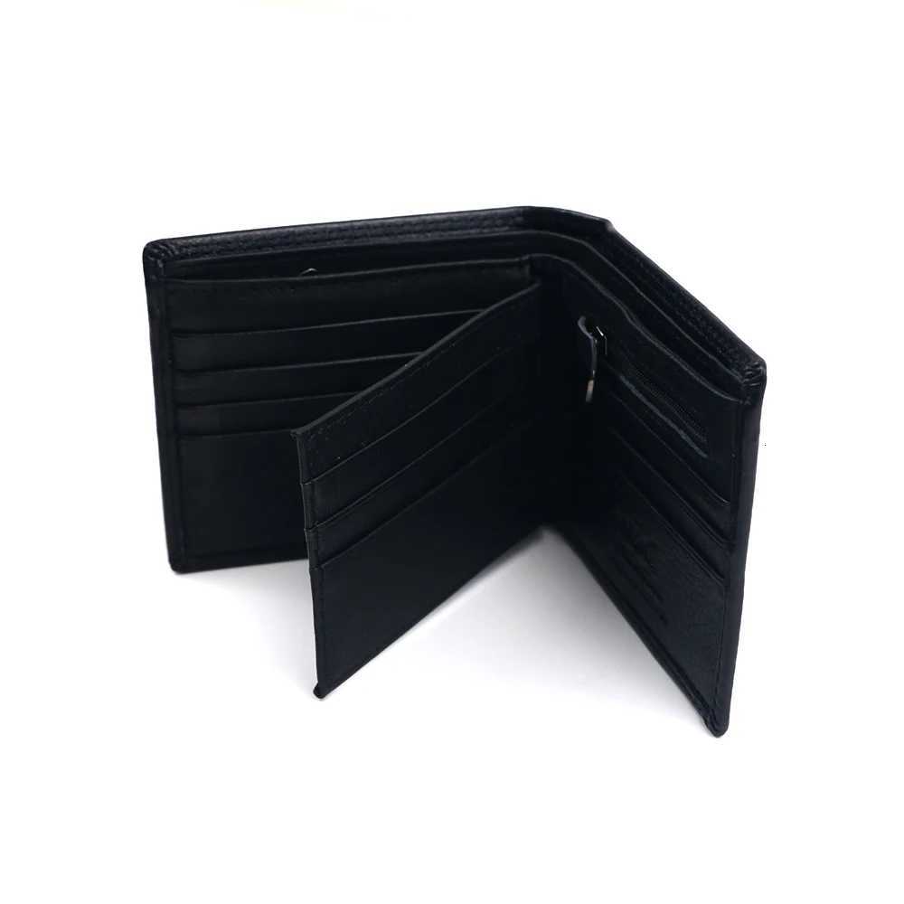Customized name 100 top-grain cowhide mens wallet wallet card case short walletmulti-slot storage anti-theft card swipingT251119
