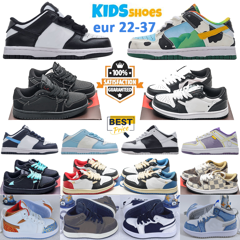 Designer sneakers Kids Shoes toddler Girls Boys Shoes Milk Panda Same Style Grey Triple Black Child Children youth little baby Preschool Sport trainers Teur 22-37