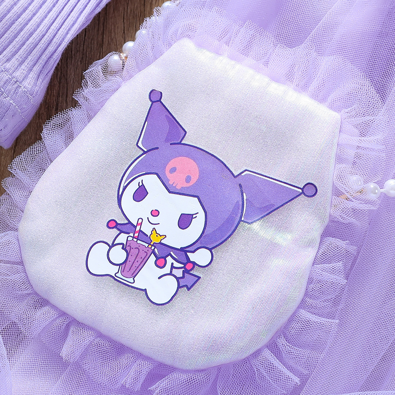 Girls designer clothes baby clothes Princess Kuromi dress with puffy skirt fluffy dress baby girl dress kids designer clothes girl.